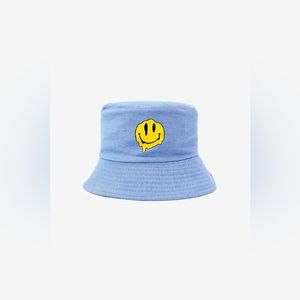 Denim Smiley Bucket Hat